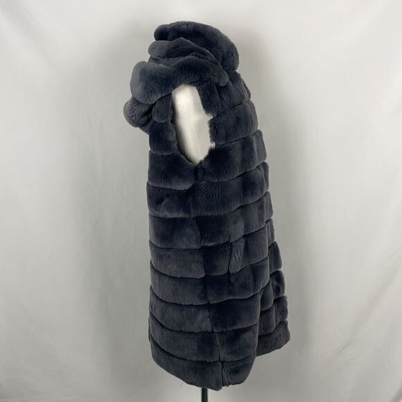 Suprema Grey Mink Fur Nylon Jacket - Picture 3 of 6